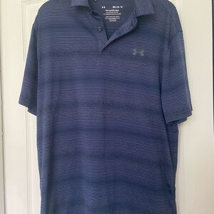 Under Armour Men's Navy & Dark Blue Striped Polo